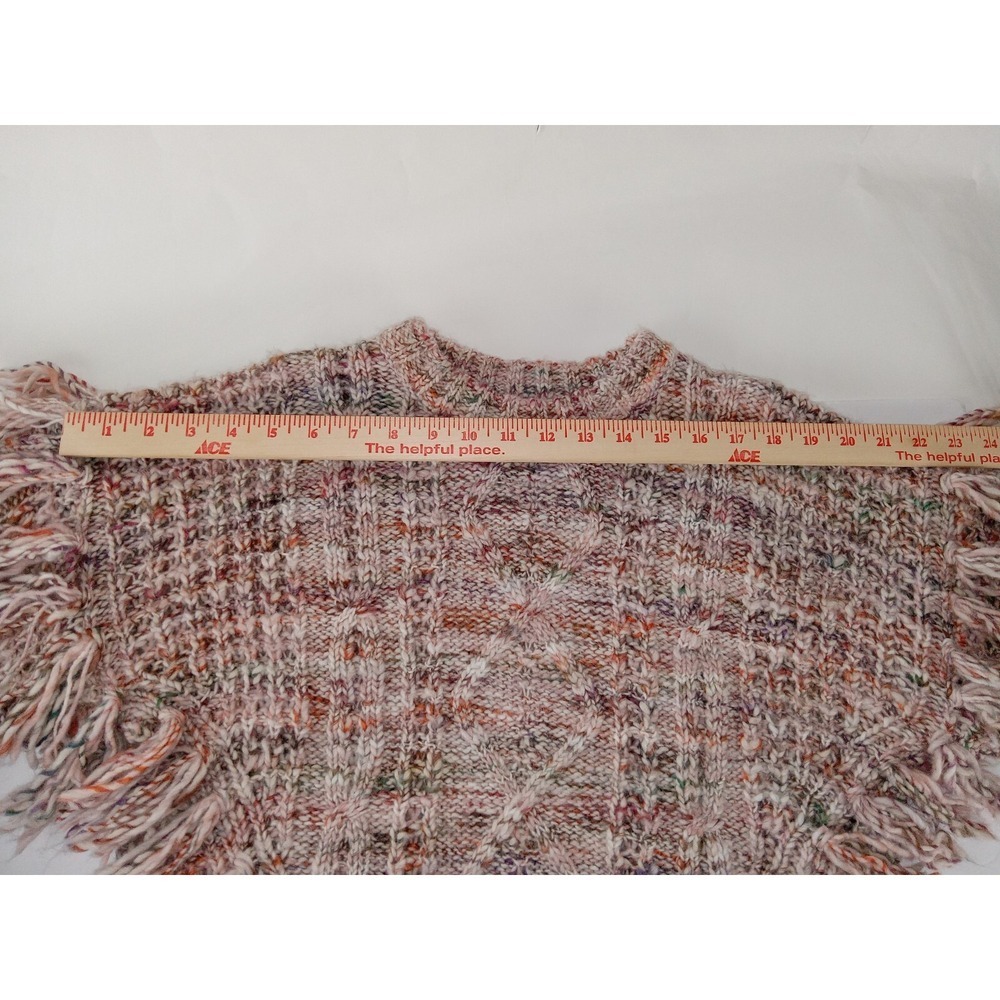 Joie Meghan‎ Women's Cable Knit Wool Blend Long Sleeve Fringe Sweater Size S - Picture 9 of 11